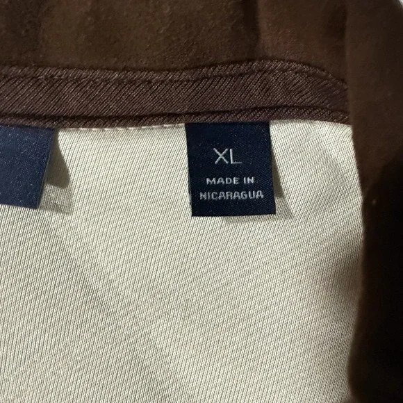 Cremieux Mens XL Quilted Jacket Cream Brown Elbow Patch Full Zip Excellent - Picture 6 of 9